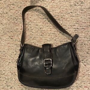 Coach 7583 Hampton Black Leather Shoulder Bag